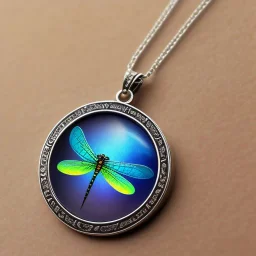 necklace with a simple, elegant design featuring a single, shimmering polyester in dragonfly pendant