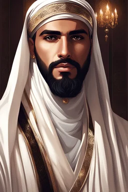 beautiful incredibly handsome brutal Arab man, sheikh, manly, fabulous atmosphere, art style, realistic