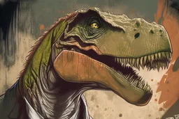Dinosaur, T-rex, Comic style, portrait