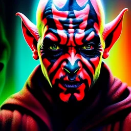 Ultra detailed fullbody Portrait in oil on canvas of Darth Maul merges Yoda ,intense stare,extremely detailed digital painting, extremely detailed face,crystal clear Big eyes, mystical colors ,perfectly centered image, perfect composition, rim light, beautiful lighting,masterpiece,8k, stunning scene, raytracing, anatomically correct, in the style of robert e howard and Ken Kelley and Ohrai Noriyoshi and Simon Bisley and tomzj1