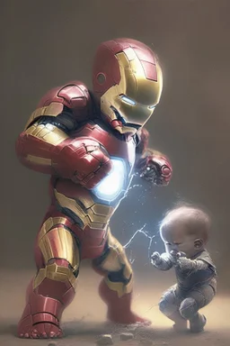 Baby iron man fight Zeno