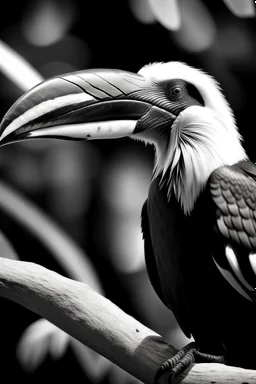 hornbill black and white