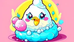 Fantasy cartoon illustration: marshmallow chick candy