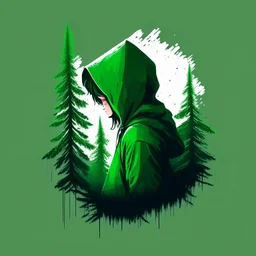 green, minimalistic, banner, beautiful, drawing, art, forest, full, png