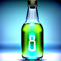 A digital message in a glass bottle. The message is the creation of artificial intelligence.