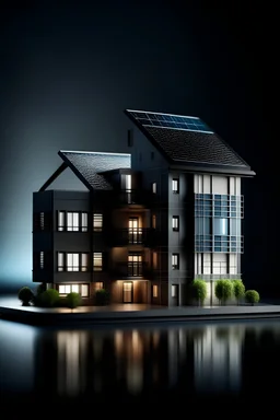 apartment house buildings dark background smart system