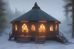 cottage yurt fantasy cozy dragon