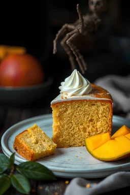 i want to generate an image for my blog mango chees cake with ai. write some epic cool image ai generation prompts.