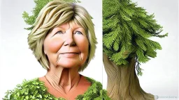 hybrid of human that looks like martha stewart half tree