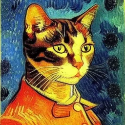 Portrait of a cat by Van Gogh