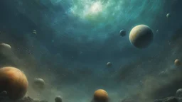 matrix universe, space, planets, god creations under water