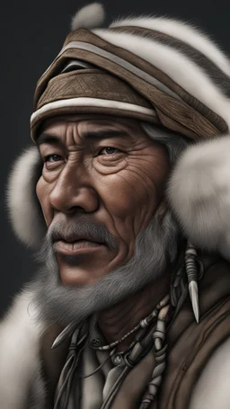 an ultra realistic portrait of a inuit man, extreme sharpness and lots of details