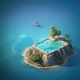 The Isometric Glass Tall Box Mini Model Little Real Island shape smooth Mixed Water Fall Under Ocean Sunshine Summer Background Blue Sea, The Last Of Us / Avatar, Octane Render / ZBrush, Cinematic, IMAX Film, Nikon D750, 16K, Autostereoscopy, Anthropomorphic, Golden Ratio, Geometry, Symmetric,Sango fantasy, fantasy magic, intricate, sharp focus, illustration, highly detailed, digital painting, concept art, matte, art germ and Paul Lewin and Kehinde Wiley, masterpiece silver elephant head bronze