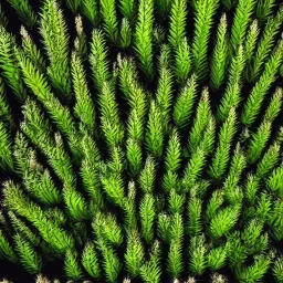 plants against black background