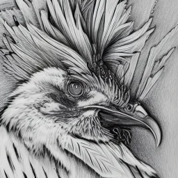 Beautiful Mutant hawk, ultra detailed, psychedelic, sketched, pencil