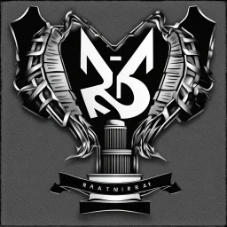 logo with the letter R end N, black and white
