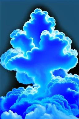 blue smoke in a shape of a person cloud air elemental