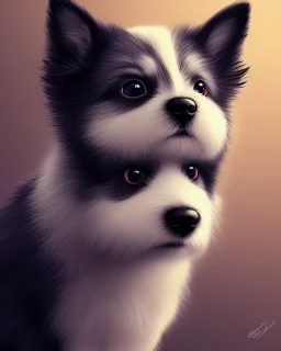 additive of a cute dog with white background, cartoon style