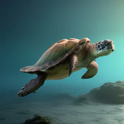 Warior Turtle deep water lights night, unreal 5, octane render, cinema4d, redshift render, hyper realistic, cenematic, vibrancy, synthwave, retouch, centered, dynamic lighting, dramatic lighting, 4k, highly detailed, attractive beautiful, realistic, virtual reality, epic composition, holographic,