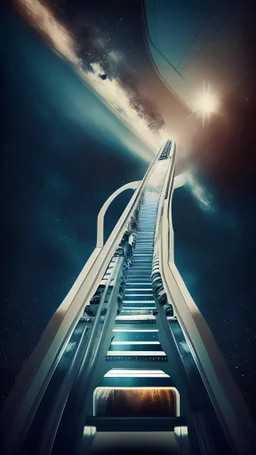 escalator extending to space