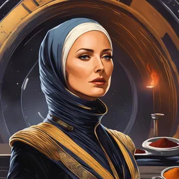 bene gesserit, using the voice in a spaceship, close to a stack of spice