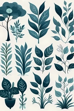 stylized plant different shapes