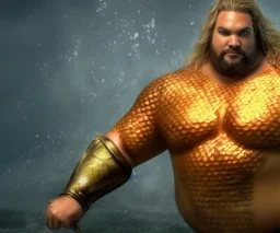 Fat aquaman, photorealistic