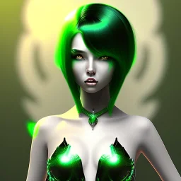 fantasy setting, green and black hair, more black hair