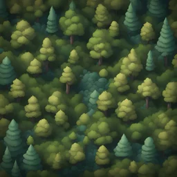 A top-down forest tile