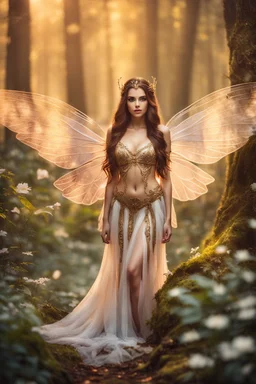 Gorgeous Photography Beautiful Lady fairy with wings straddle,background wonderland, panoramic shot ,portrait, epic fantasy