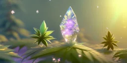 crystal marijuana leaf in a galactic ambiance beautiful fairy, transparent, delicate colors, in the foreground, full of details, smooth，soft light atmosphere, light effect，vaporwave colorful, concept art, smooth, extremely sharp detail, finely tuned detail, ultra high definition, 8 k, unreal engine 5, ultra sharp focus