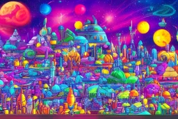 Fantasy colorfull space city