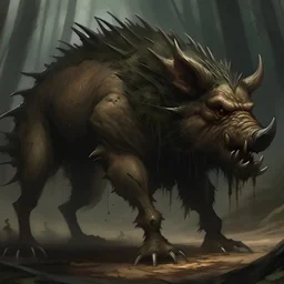 A monstrous, boar-like beast. It almost seems shapeless but remains menacing