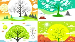 all four seasons vector art