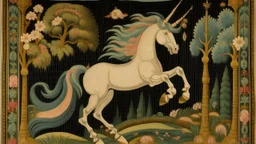 Winged unicorn tapestry designed by Giovanni Battista Sassi