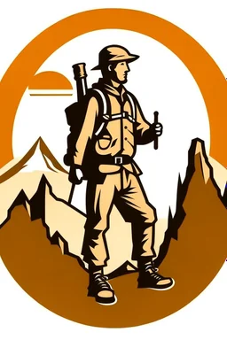 adventurer explorer clip art simple two,tone