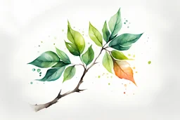 watercolor drawing of a tree branch with three leaves on a white background, Trending on Artstation, {creative commons}, fanart, AIart, {Woolitize}, by Charlie Bowater, Illustration, Color Grading, Filmic, Nikon D750, Brenizer Method, Perspective, Depth of Field, Field of View, F/2.8, Lens Flare, Tonal Colors, 8K, Full-HD, ProPhoto RGB, Perfectionism, Rim Lighting, Natural Lighting, Soft Lighting, Acc