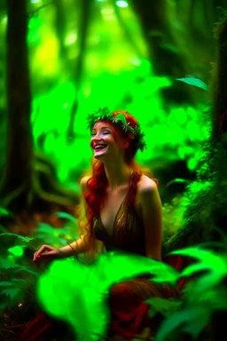 [faerie] In this moment, Fiona is the very embodiment of the forest's joy and magic. Her laughter, her playfulness, and her connection with the world around her are all reflections of the boundless wonder that resides within her. As she rolls amidst the ferns, she's not just a faerie; she's a living testament to the beauty of surrendering to the magic of the moment. Marilyn Monroe is a funny faerie.