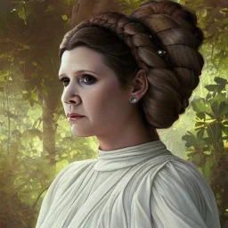 [[extrem stunning photorealistic Carrie Fisher as Princess Leia]] :: [[photorealistic brown eyes, short hair, head and shoulders portrait, 8k resolution photorealistic portrait by Greg Rutkowski, Artgerm, WLOP, Alphonse Mucha, dynamic lighting, hyperdetailed, intricately detailed, triadic colors]]