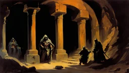 Haunted Catacombs. Painted by Frank Frazetta