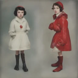 Disney snow white, red, autochrome, plastic puffy jacket