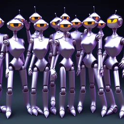 Group of robots singing