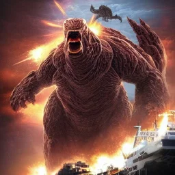 hybrid between godzilla and iron man