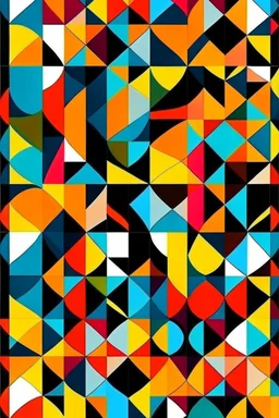 Create a different geometric panels of contrasting colors and shapes. Play with asymmetry and overlapping patterns for an eye – catching design, Hyper realistic, 4k, cut and sew,