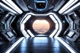 вид из открытой двери космического корабля будущегоз на лестницу вниз вид из нутри фото реалистичность 4к