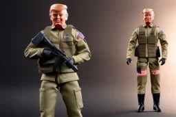 G.I. Joe doll soldier nylon Donald Trump, gun,boots, helmet, Trump facial detail,trump