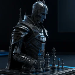 Knight chess piece cyberpunk style