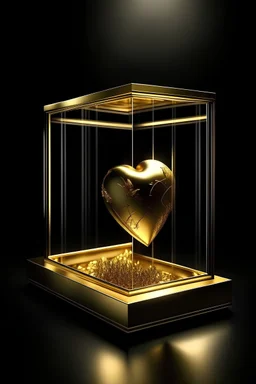 golden heart in safe showcase