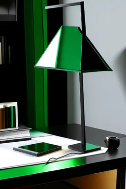 gaming table lamp inspired by knife, modern design, black and green color