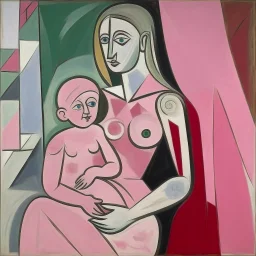 picasso Neoclassicism pink woman and child